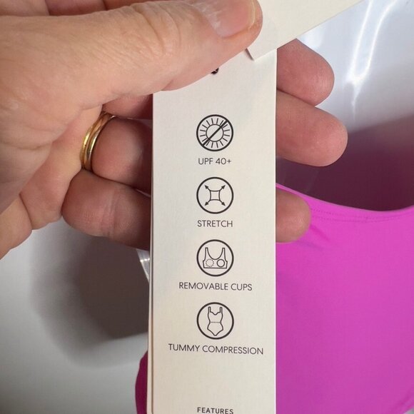 Dkny Women's Tie-Back Halter-Style One-Piece Swimsuit - Carnation Pink Size L - Picture 5 of 7